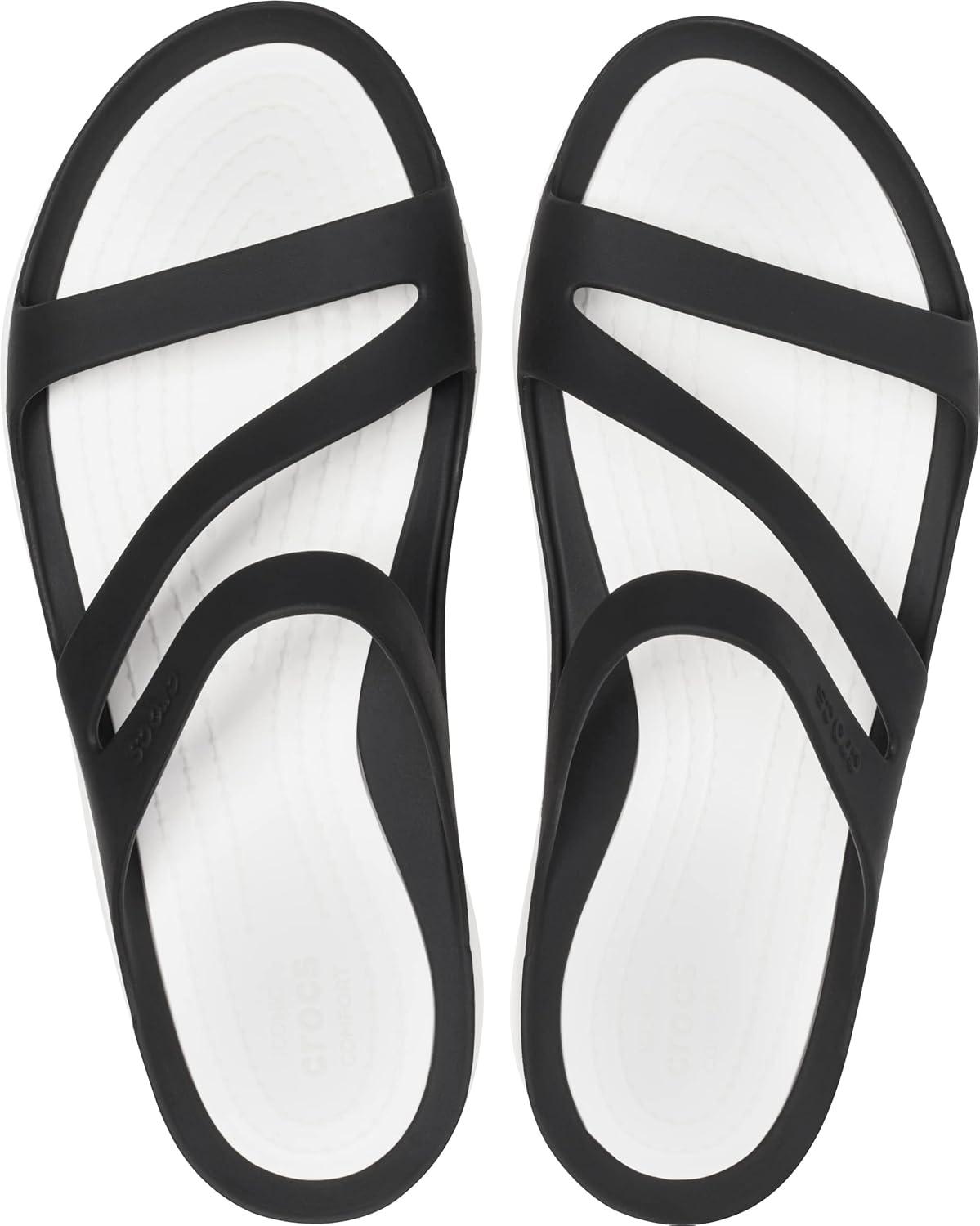 imageCrocs Womens Swiftwater Sandals SlideBlackWhite