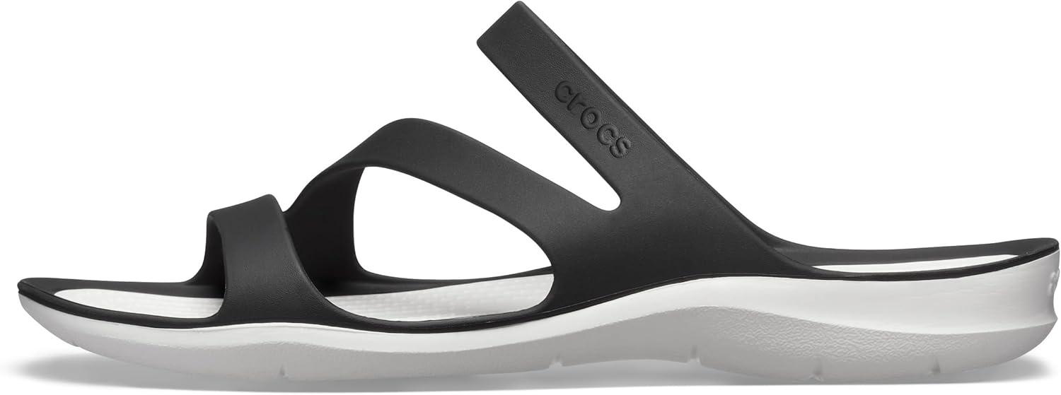 imageCrocs Womens Swiftwater Sandals SlideBlackWhite