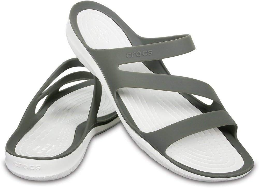 imageCrocs Womens Swiftwater Sandals SlideSmokeWhite