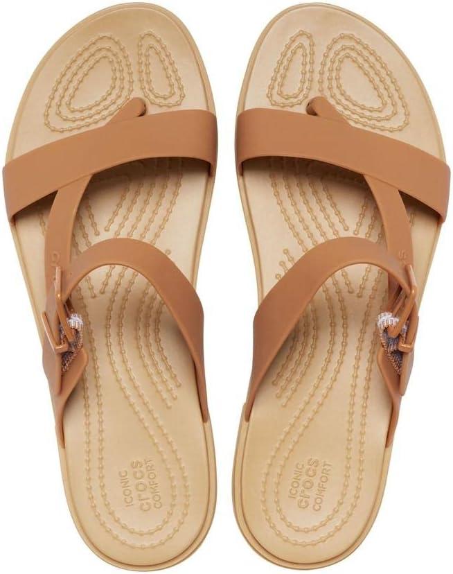 imageCrocs Womens Tulum Toe Post SandalsDark Gold
