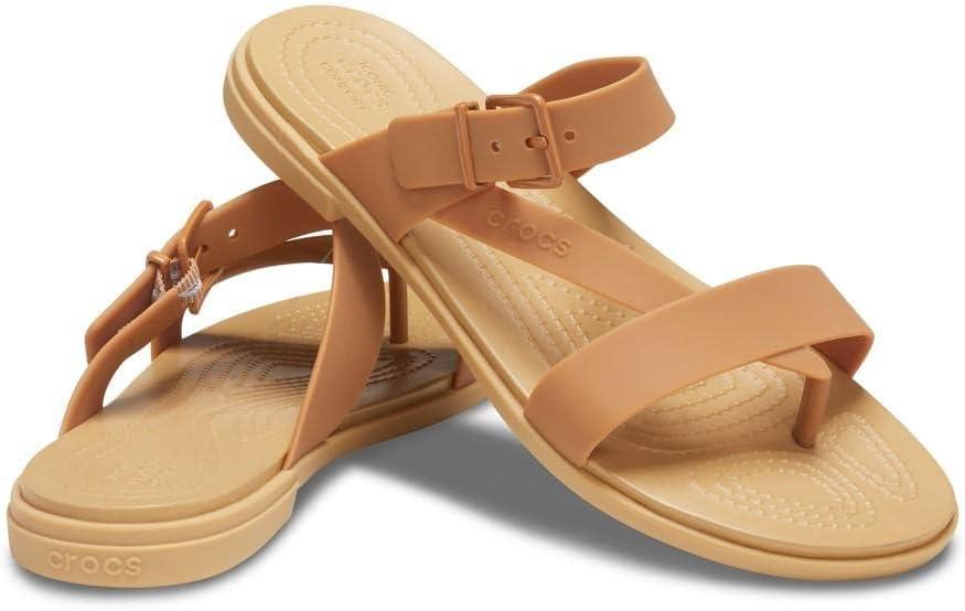 imageCrocs Womens Tulum Toe Post SandalsDark Gold