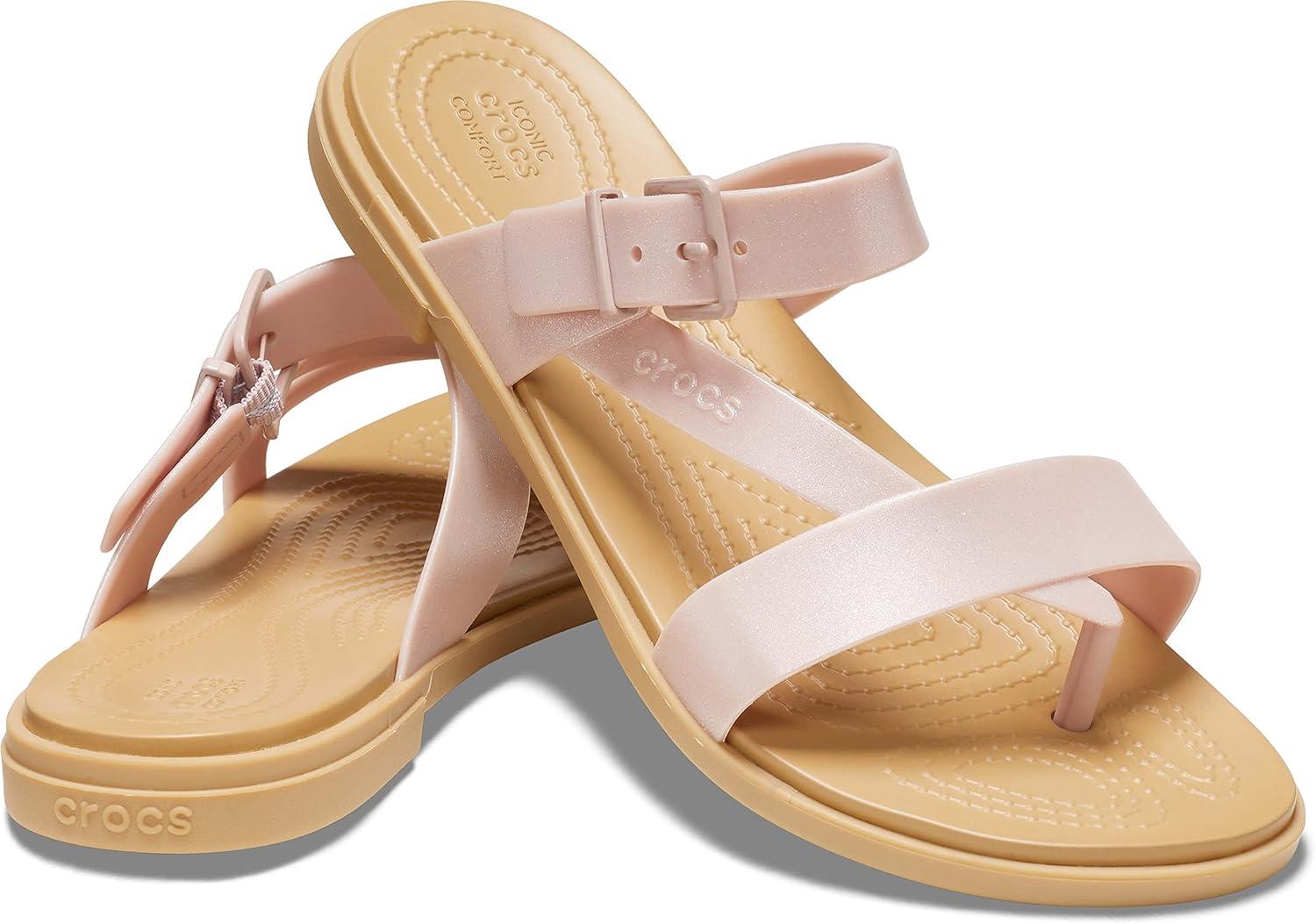 imageCrocs Womens Tulum Toe Post SandalsPink Clay