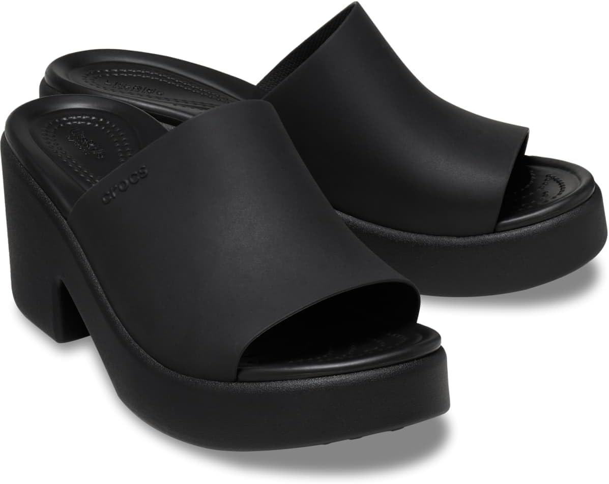 imageCrocs womens Brooklyn Slide HeelBlackBlack