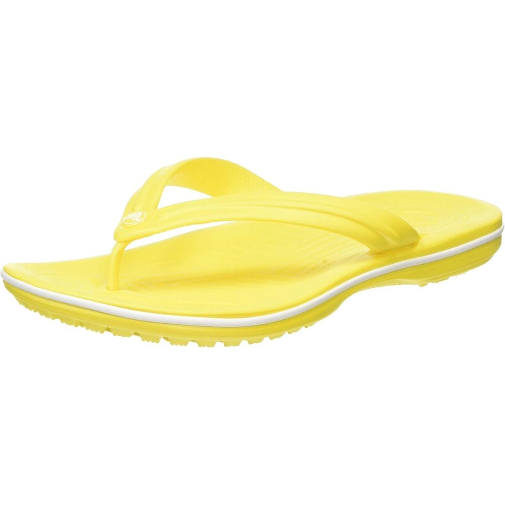 imageCrocs Unisex Adult Crocband Flip Flop SandalLemonWhite
