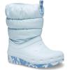 Crocs Unisex-Child Classic Lined Neo Puff Boot Snow(Mineral Blue)