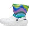 Crocs Unisex-Child Classic Lined Neo Puff Boot Snow(White/Multi Spray Dye)