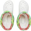 Crocs Unisex-Child Classic Lined Neo Puff Boot Snow(White/Multi Spray Dye)