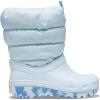 Crocs Unisex-Child Classic Lined Neo Puff Boot Snow(Mineral Blue)