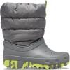 Crocs Unisex-Child Classic Lined Neo Puff Boot Snow(Slate Grey)