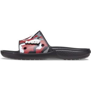 Crocs Kids’ Classic Slide Sandals, Black/Red, 11 Little Kid