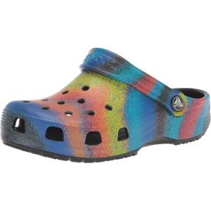 Crocs Kids’ Classic Tie Dye Clogs(Black/Multi Spray Dye)