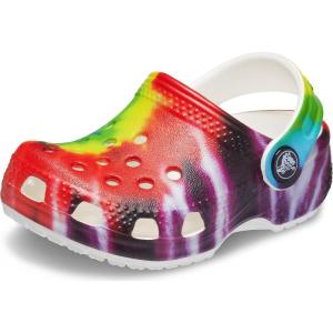 Crocs Kids’ Classic Tie Dye Clogs(Rainbow Tie Dye)