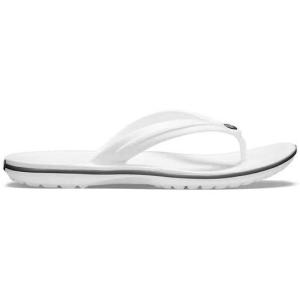 Crocs Unisex Adult Crocband Flip Flop Sandal(Clock Band/White)