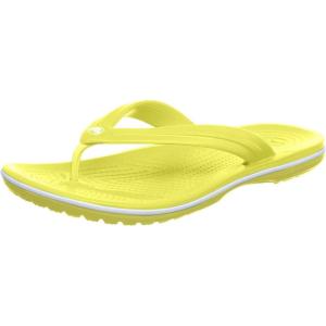 Crocs Unisex Adult Crocband Flip Flop Sandal(Tennis Ball Green/White)