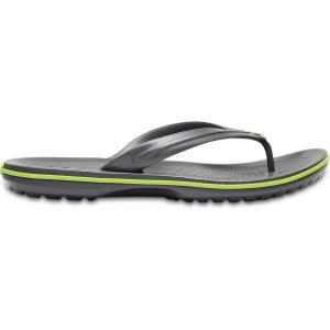 Crocs Unisex Adult Crocband Flip Flop Sandals(Graphite/Volt Green)