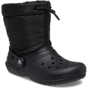 Crocs Unisex-Child Classic Lined Neo Puff Boot Snow(Black)