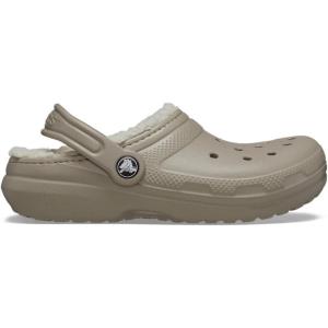 Crocs Unisex-Child Classic Tie Dye Lined Clog | Kids’ Slippers(Mushroom Bone)