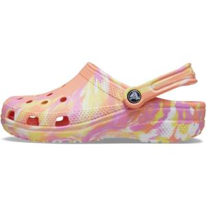 Crocs Women’s Classic Marbled Tie-dye Clogs(Papaya/Multi)
