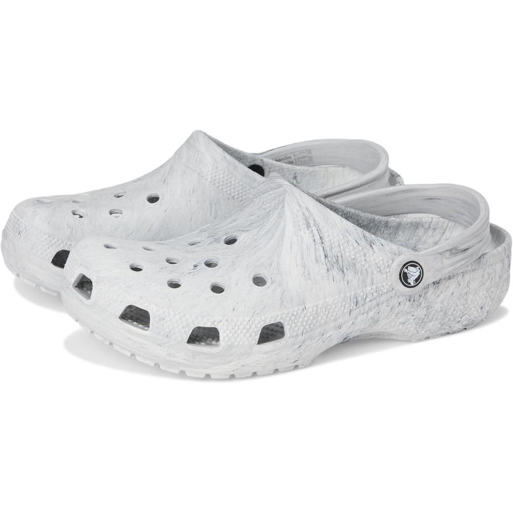 imageCrocs UnisexAdult Classic Marbled Tiedye ClogGrey Swirl