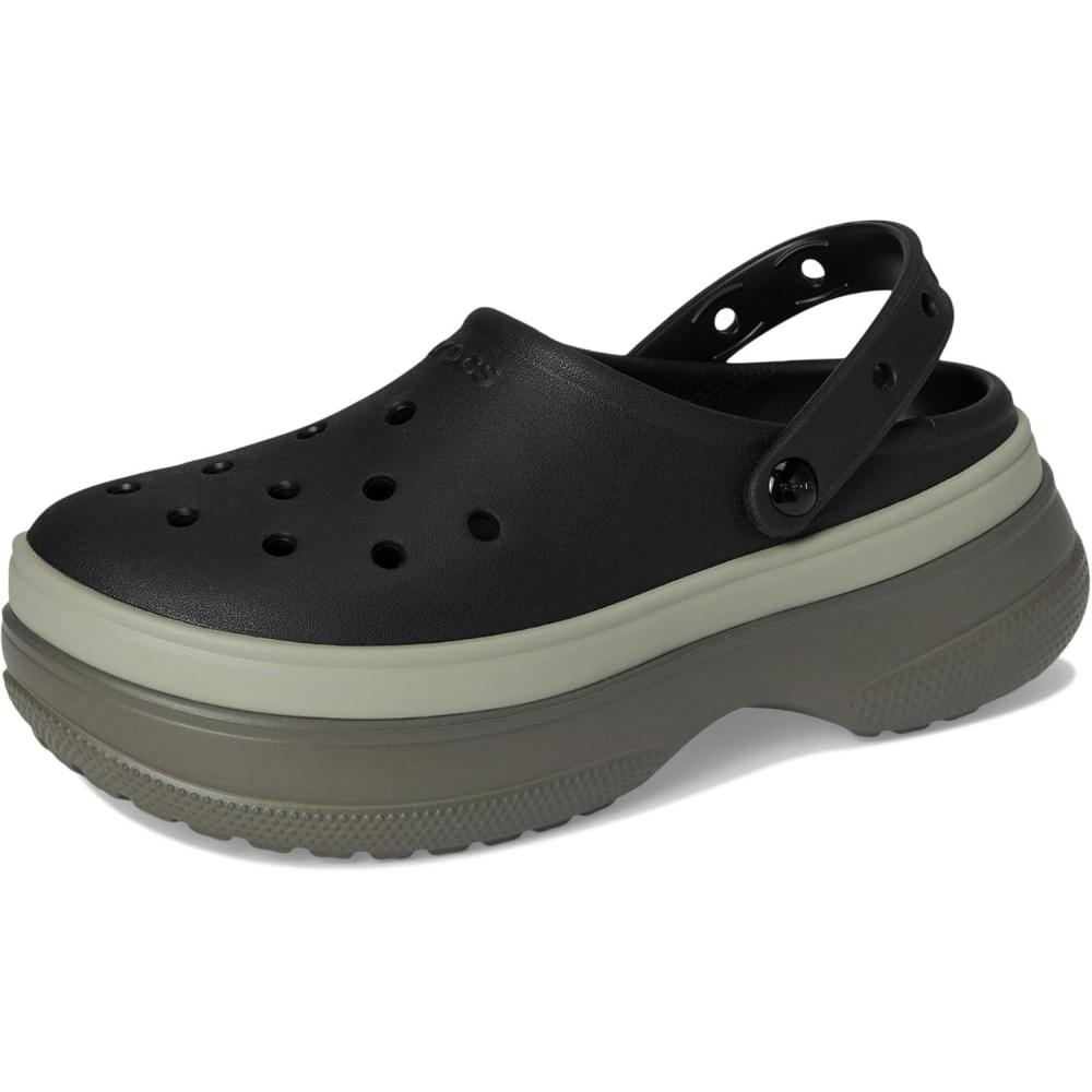 imageCrocs UnisexAdult Classic Stacked Clogs Platform PlatformBlack