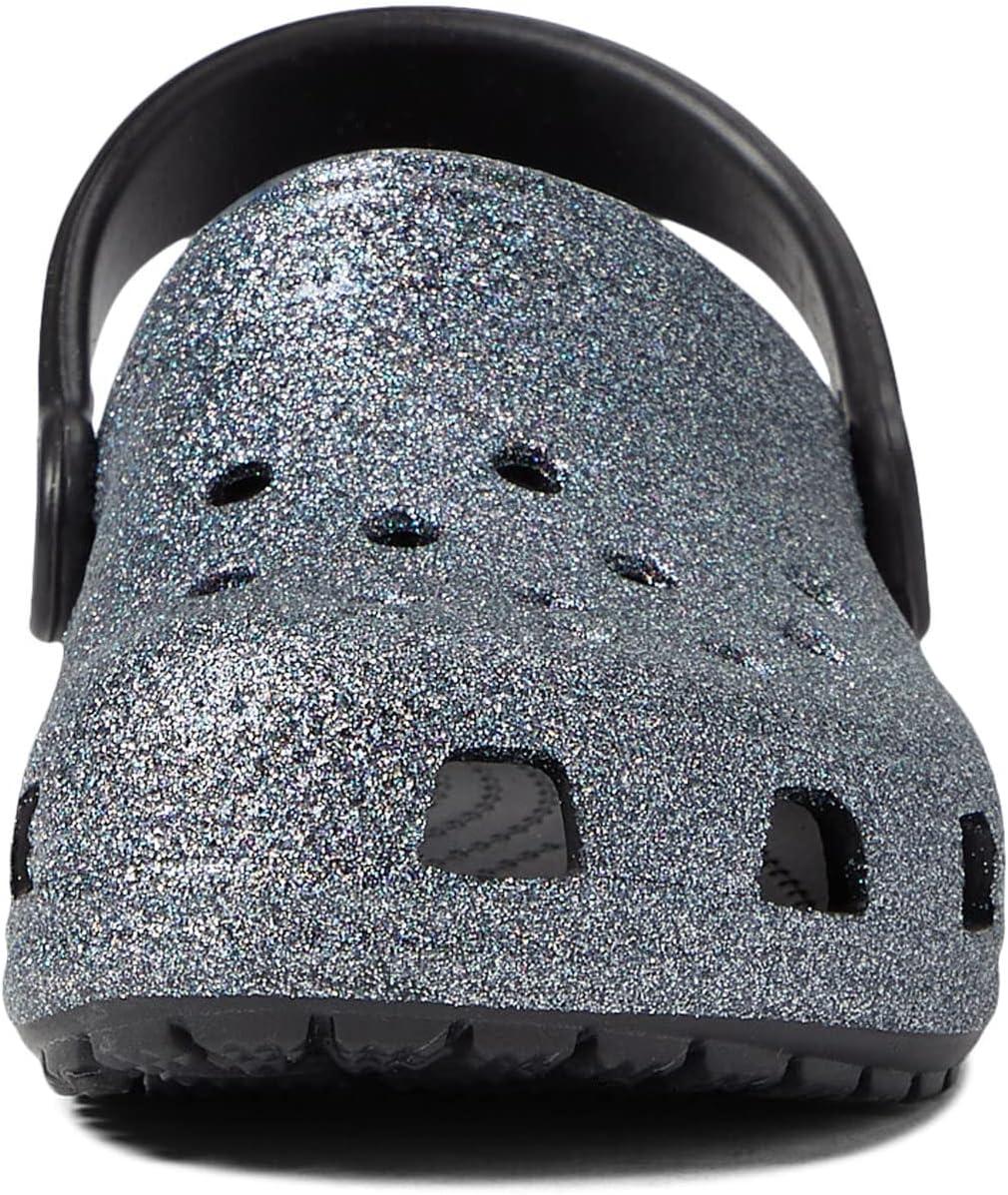 imageCrocs Kids Classic Glitter ClogBlackSilver Glitter