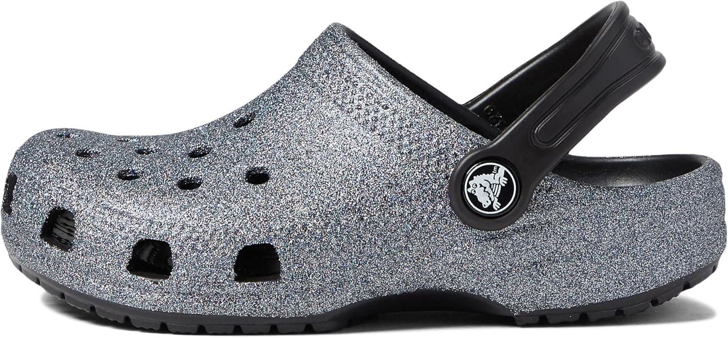 imageCrocs Kids Classic Glitter ClogBlackSilver Glitter