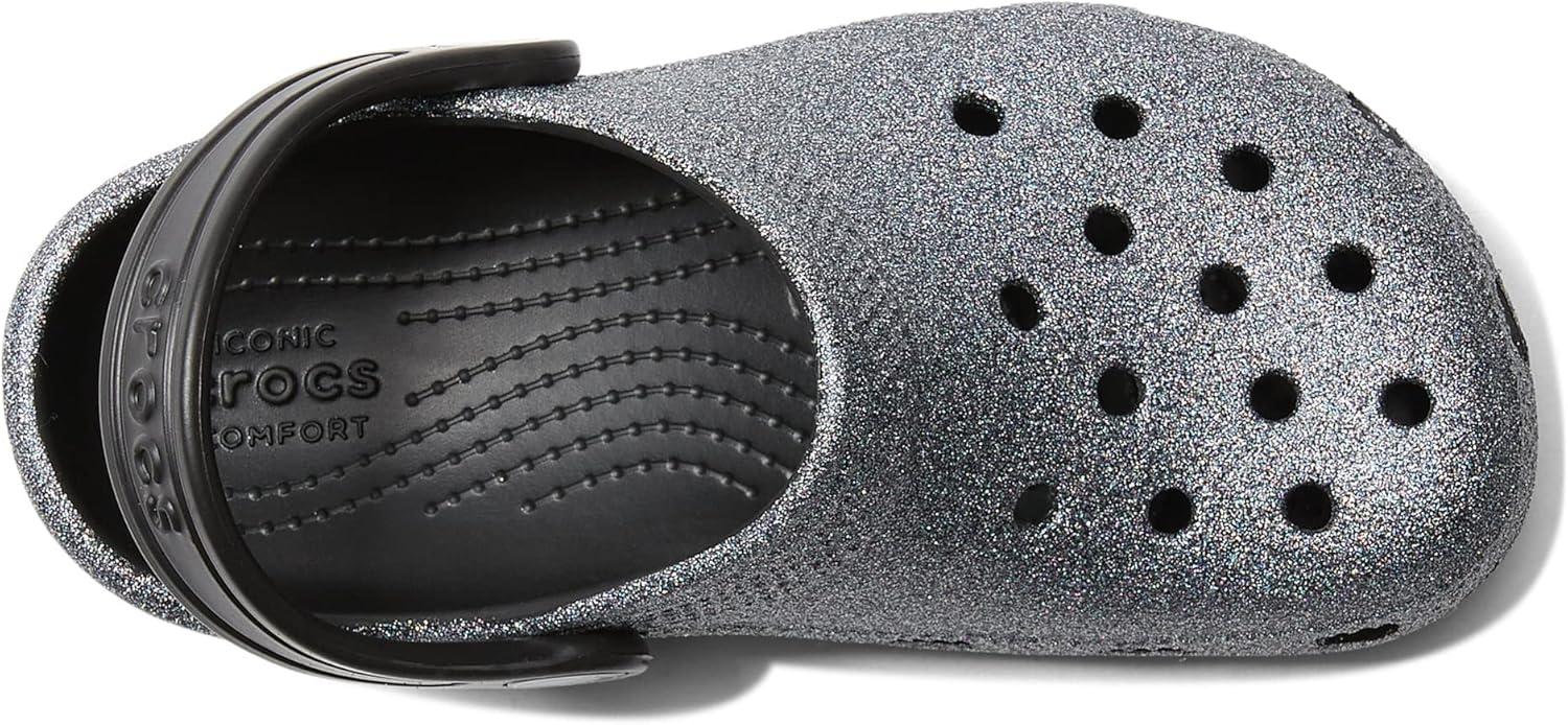 imageCrocs Kids Classic Glitter ClogBlackSilver Glitter
