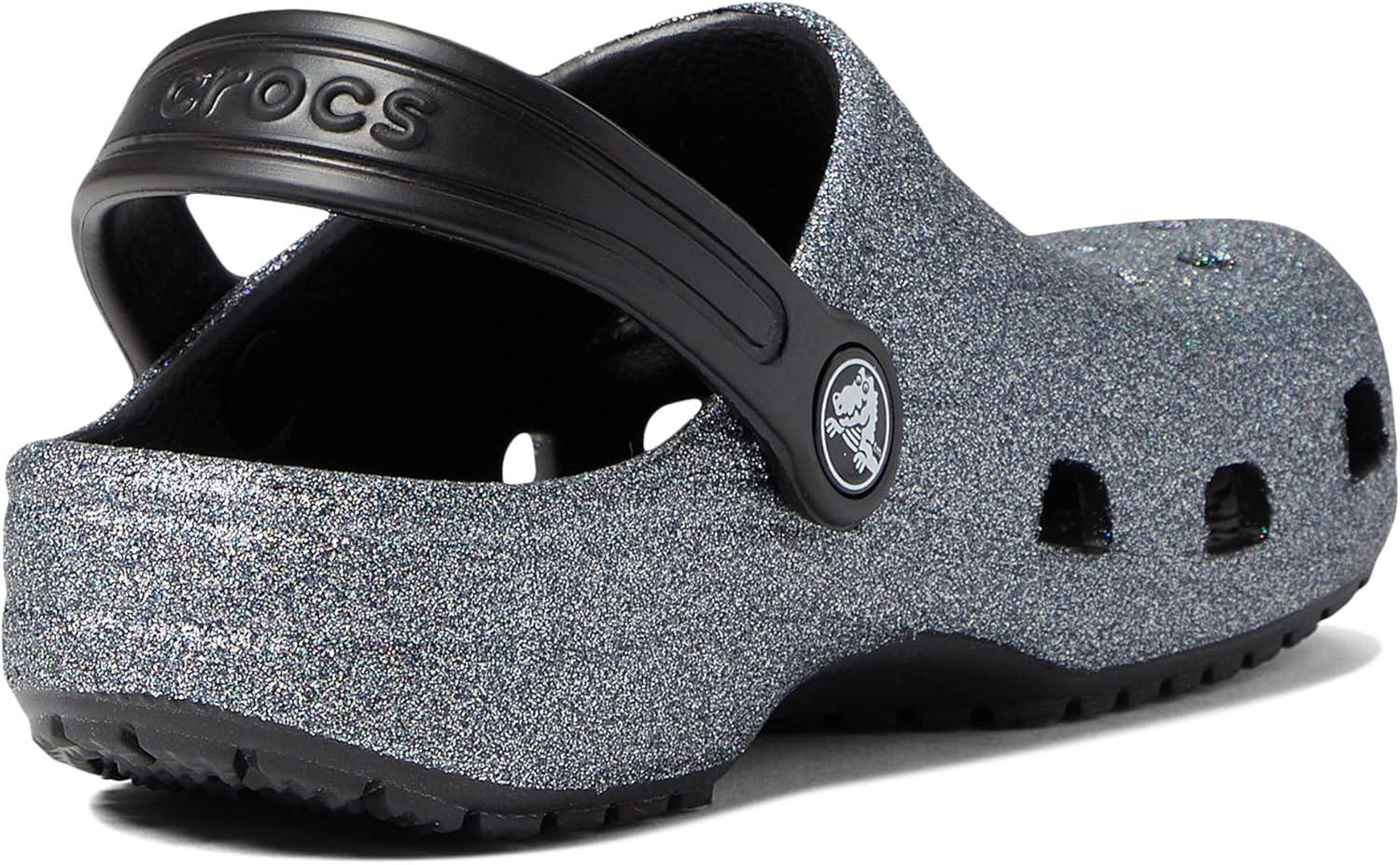 imageCrocs Kids Classic Glitter ClogBlackSilver Glitter