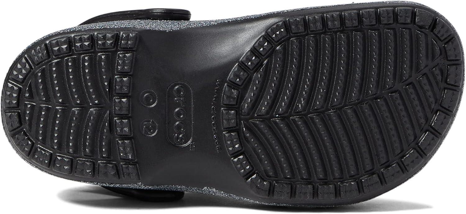 imageCrocs Kids Classic Glitter ClogBlackSilver Glitter