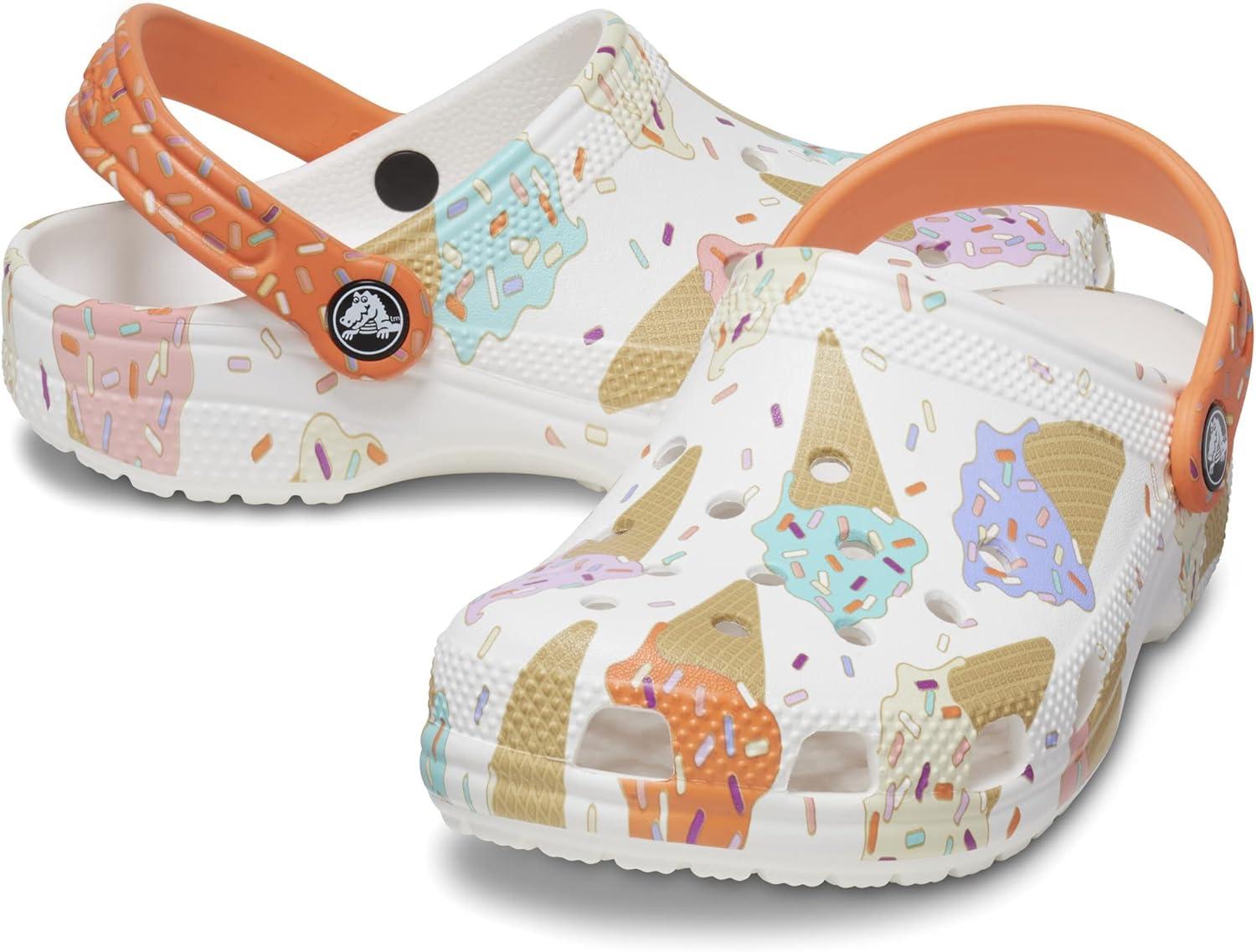 imageCrocs UnisexChild Classic Graphic ClogWhiteMulti Ice Cream