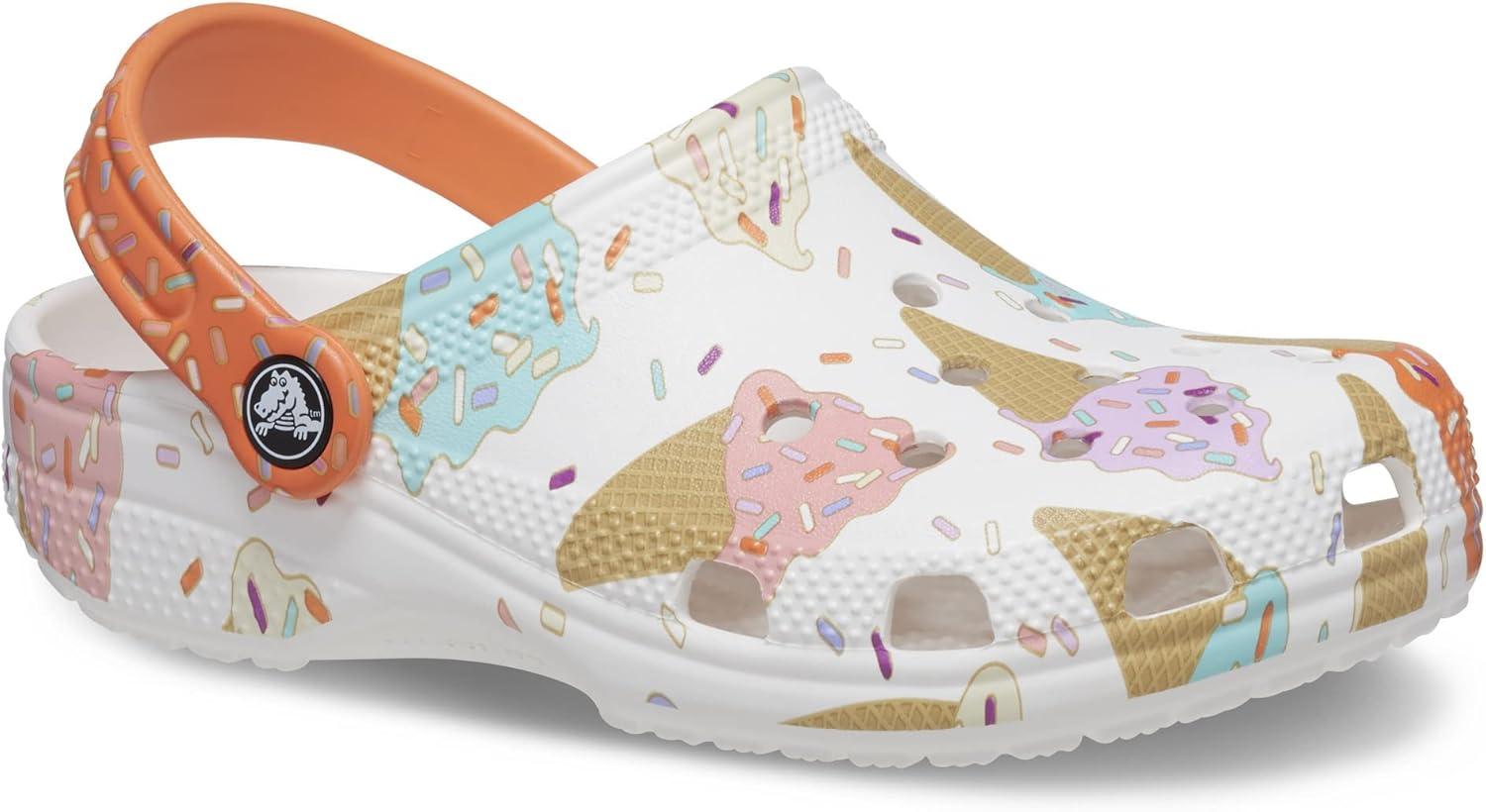 imageCrocs UnisexChild Classic Graphic ClogWhiteMulti Ice Cream