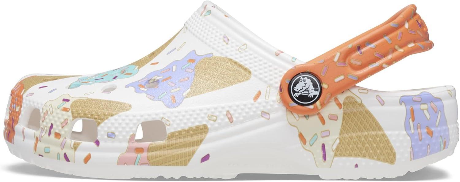 imageCrocs UnisexChild Classic Graphic ClogWhiteMulti Ice Cream