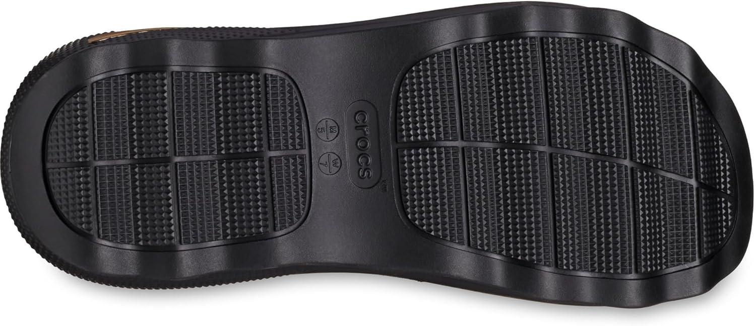 imageCrocs unisexadult Mega Crush Triple Strap SandalBlackGold Metallic