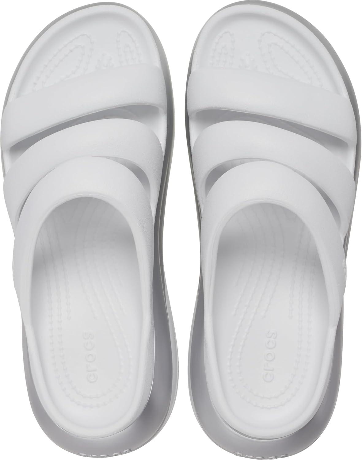 imageCrocs unisexadult Mega Crush Triple Strap SandalMoonlightSilver Metallic