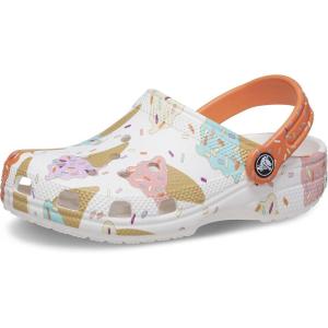 Crocs Unisex-Child Classic Graphic Clog(White/Multi Ice Cream)