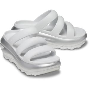 Crocs unisex-adult Mega Crush Triple Strap Sandal(Moonlight/Silver Metallic)