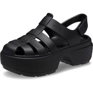 Crocs unisex-adult Stomp Fisherman Sandal(Black)