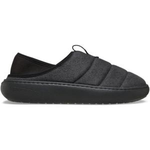 Crocs Unisex-Adult Classic Puff Moc Slipper(Black Suede)