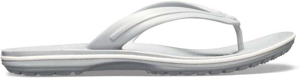 imageCrocs Unisex Adult Crocband Flip Flop SandalsLight GreyWhite