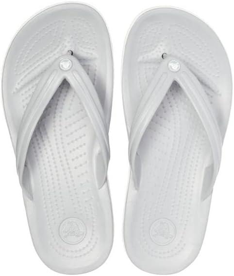 imageCrocs Unisex Adult Crocband Flip Flop SandalsLight GreyWhite