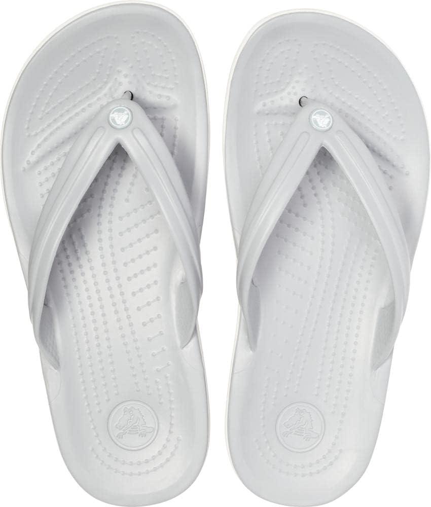 imageCrocs Unisex Adult Crocband Flip Flop SandalsLight GreyWhite