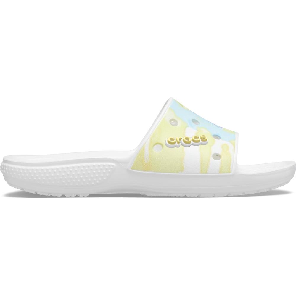 imageCrocs Unisex Adult Classic Slide SandalsWhiteMulti Tiedye