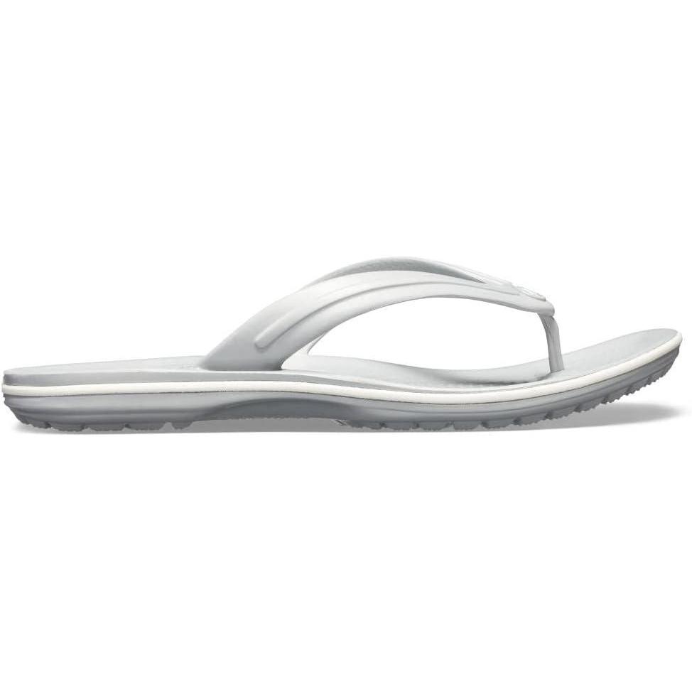 imageCrocs Unisex Adult Crocband Flip Flop SandalsLight GreyWhite