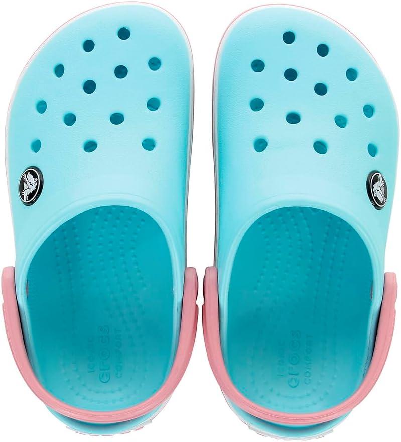 imageCrocs Unisex Child Crocband ClogsIce BlueWhite