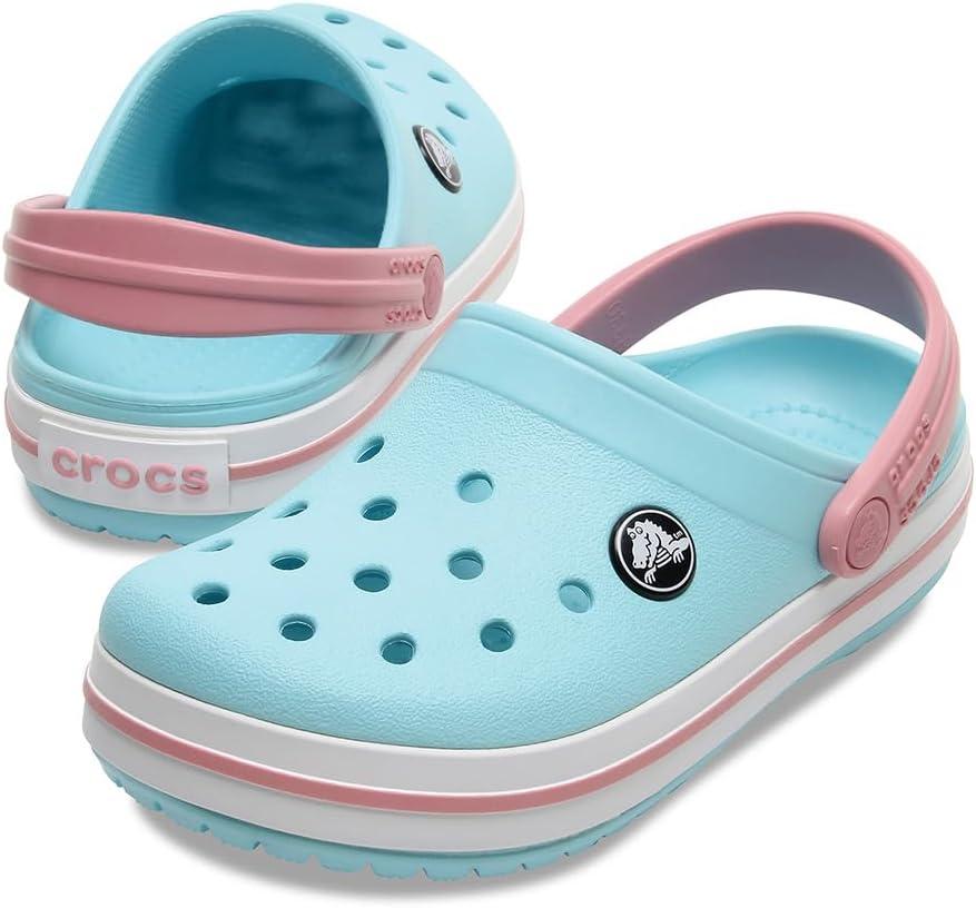 imageCrocs Unisex Child Crocband ClogsIce BlueWhite