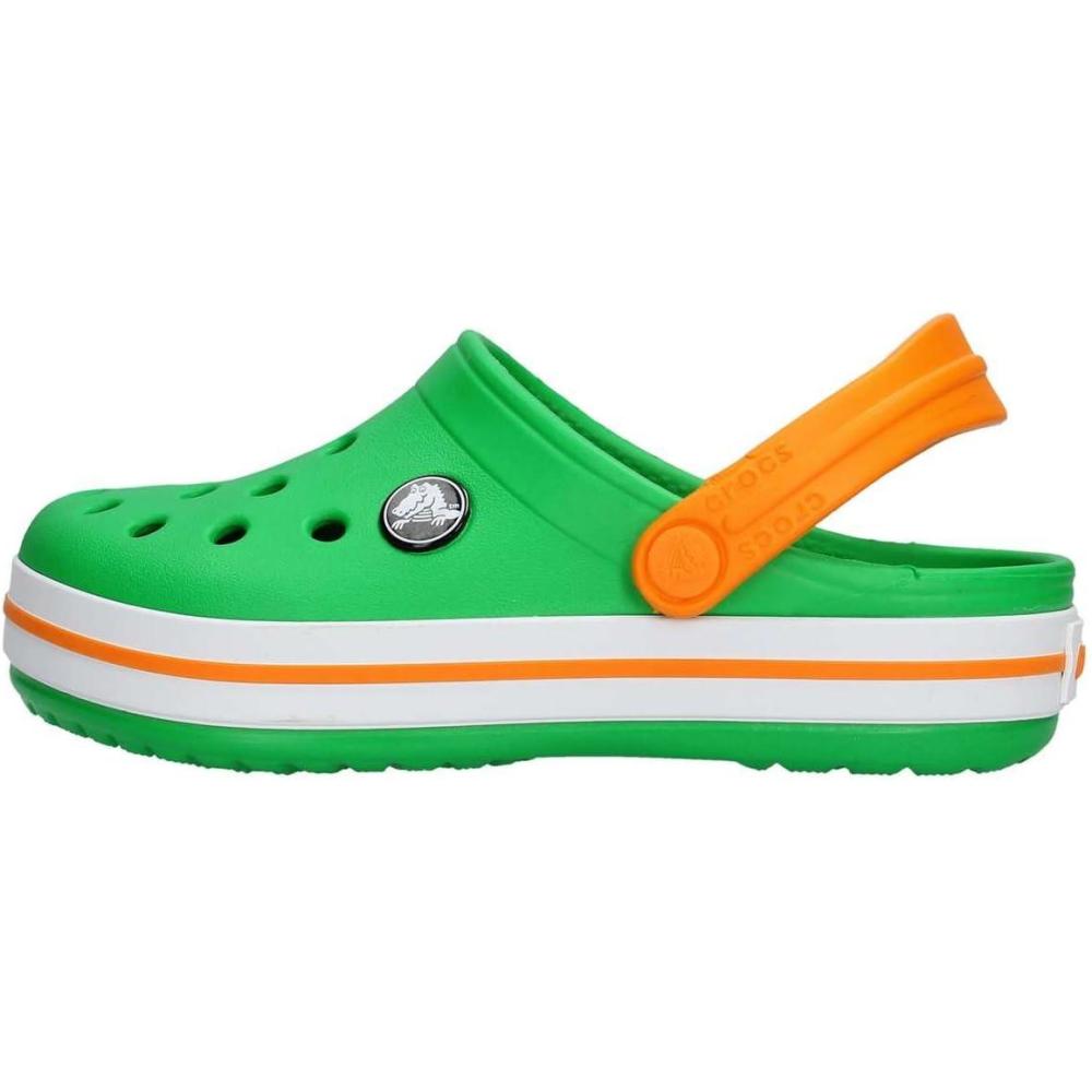 imageCrocs Unisex Child Crocband ClogsGrass Green White Blazing Orange