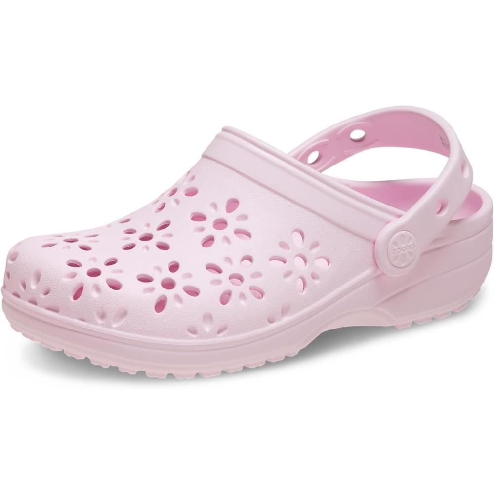imageCrocs Kids Classic Floral Design ClogsPink Milk