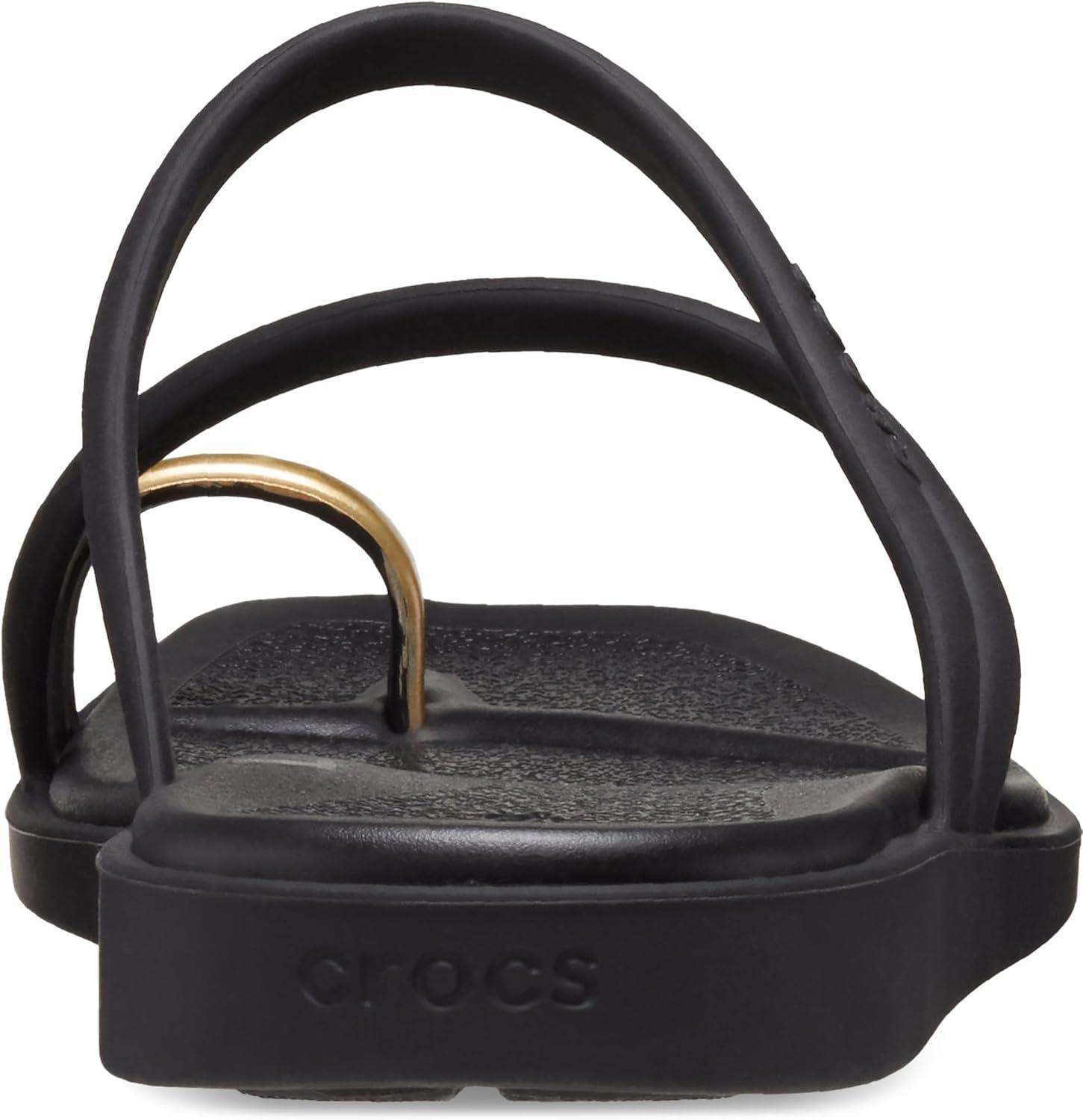 imageCrocs Womens Miami Toe Loop SandalsMetallic Black