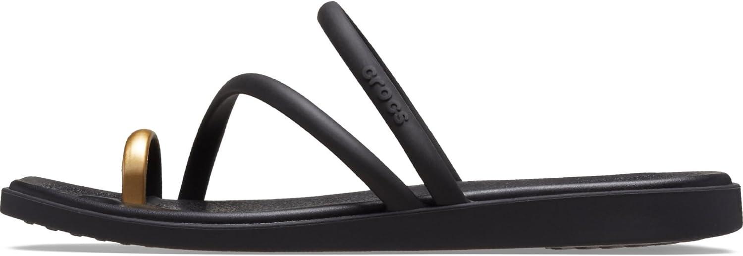 imageCrocs Womens Miami Toe Loop SandalsMetallic Black