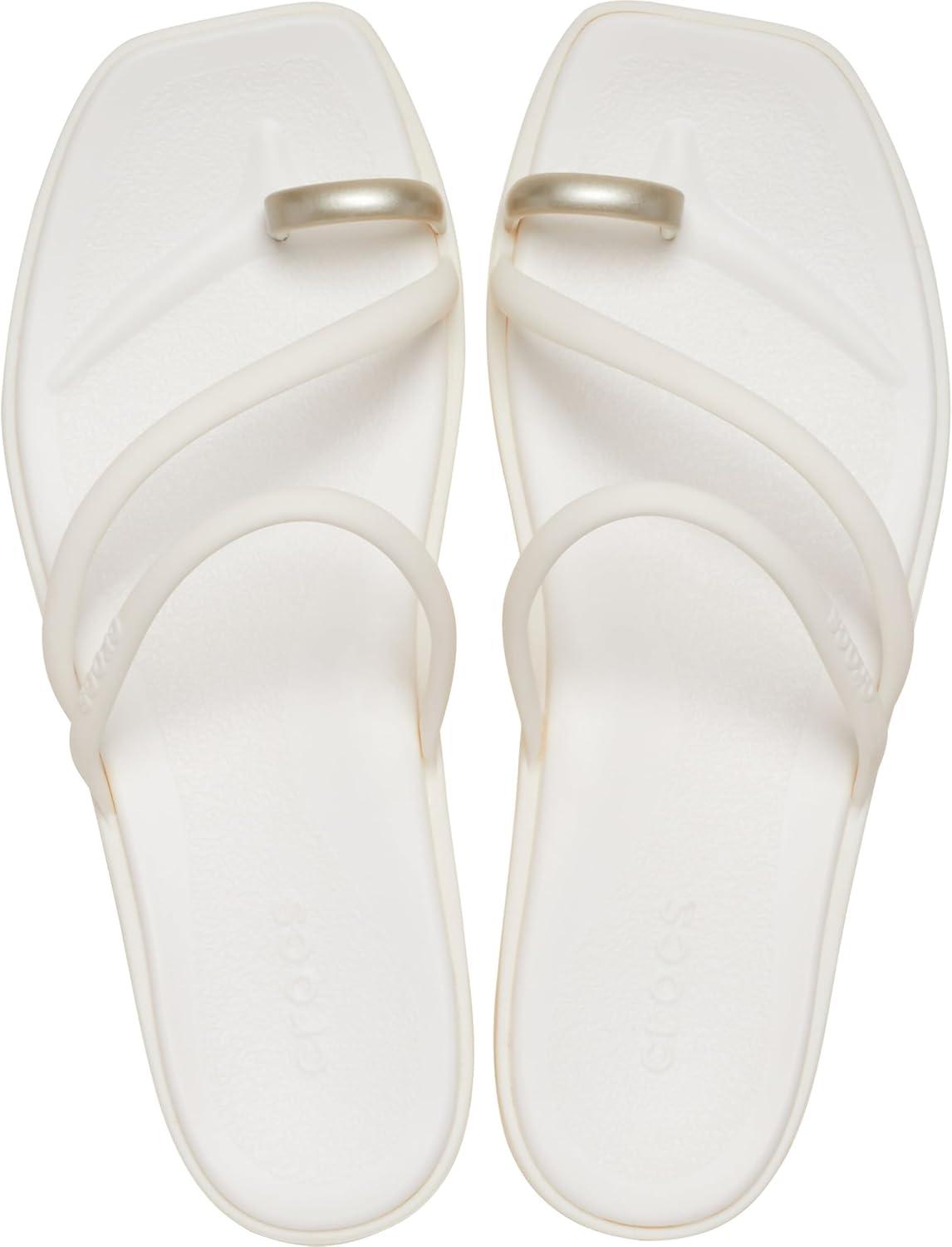 imageCrocs Womens Miami Toe Loop SandalsMetallic Chalk